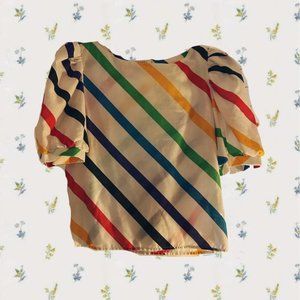 Vintage 80s Puff Sleeve Blouse